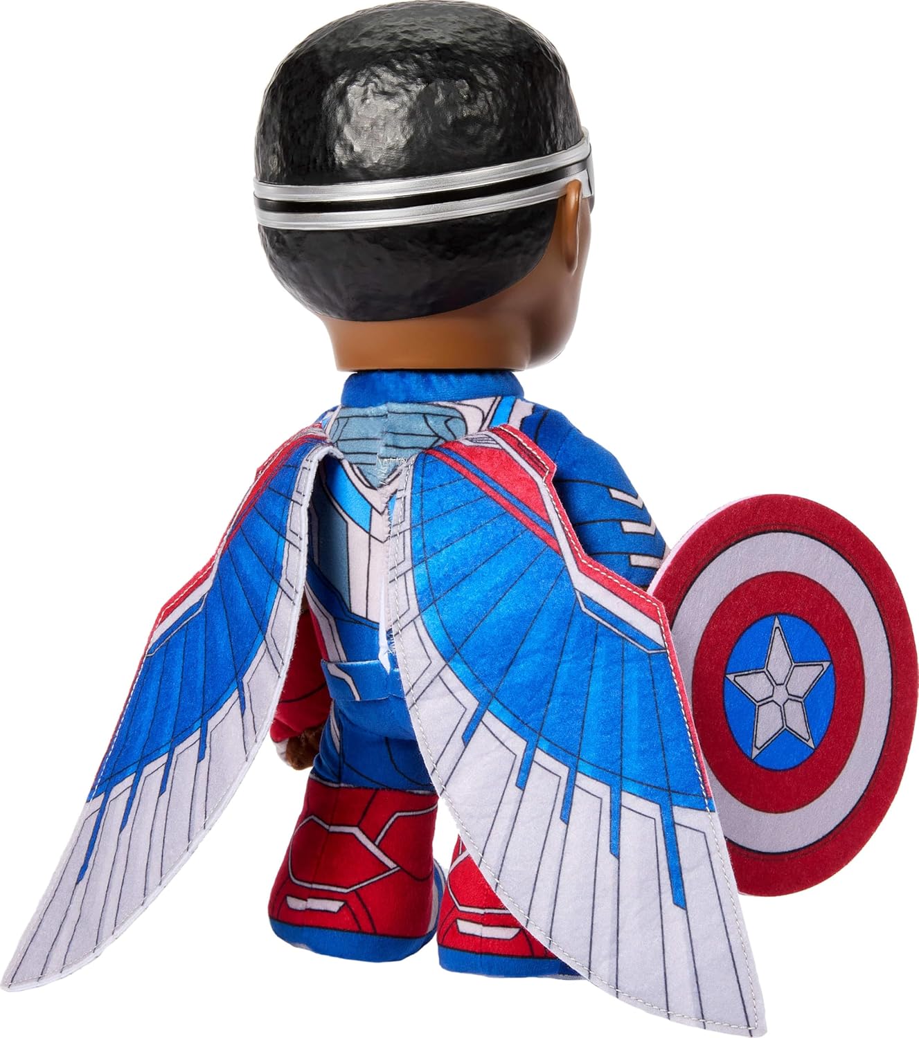Marvel Captain America Sam Wilson Plush Figure – Brave the World Soft Hero Doll with Shield & Wings
