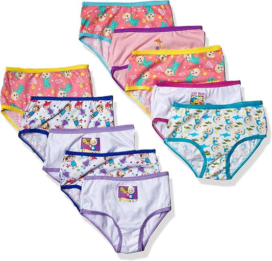CoComelon Girls 10-Pack Underwear Briefs, JJ Bella Cece and Cody Panties Set, Multicolor