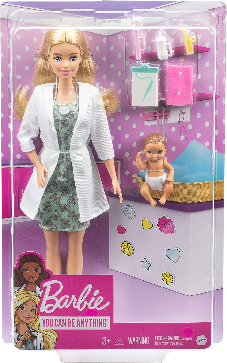 Barbie Baby Doctor Playset – Pediatrician Doll with Baby, Exam Table & Accessories