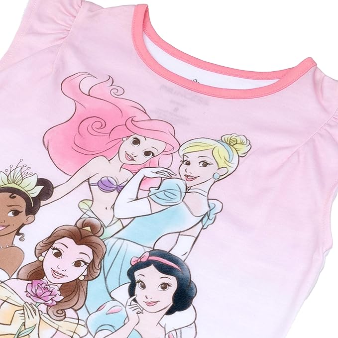 Disney Princess Toddler Girls Sleeveless Pajama Set – Flutter Sleeve Top and Printed Pajama Pants Sleepwear