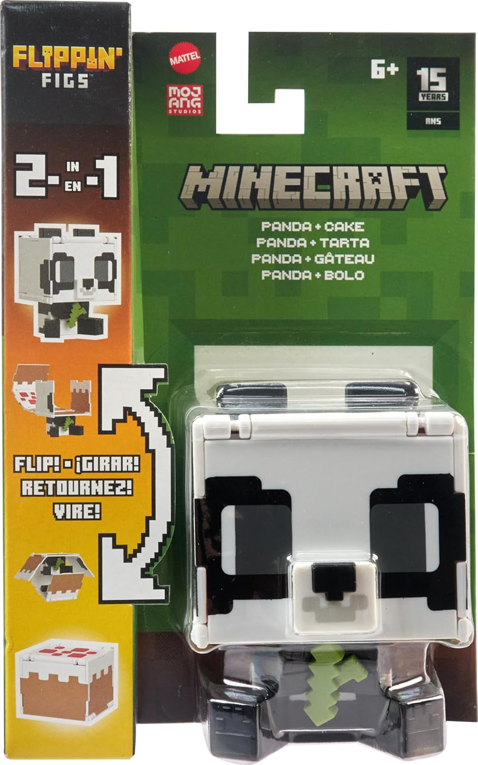 Minecraft Panda Flippin Figs 2 in 1 Action Figure Panda and Cake Accessory