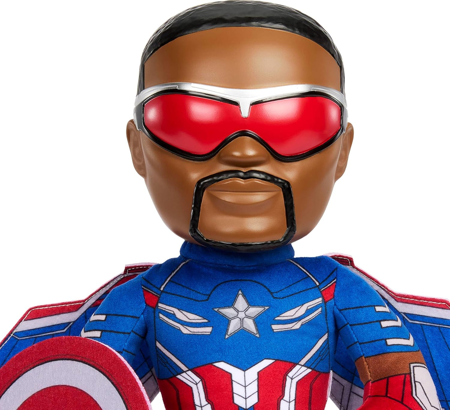 Marvel Captain America Sam Wilson Plush Figure – Brave the World Soft Hero Doll with Shield & Wings