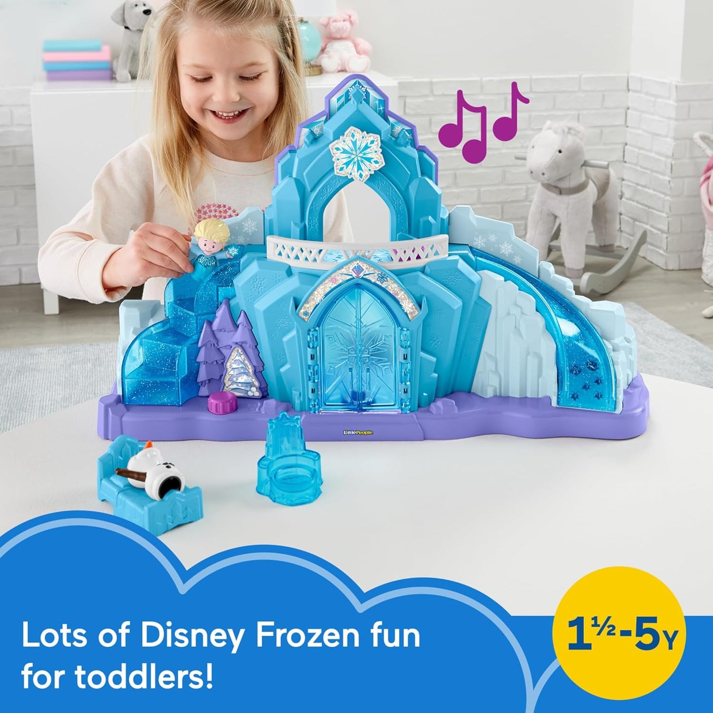 Fisher-Price Little People Disney Frozen Ice Palace Playset with Elsa and Olaf Figures