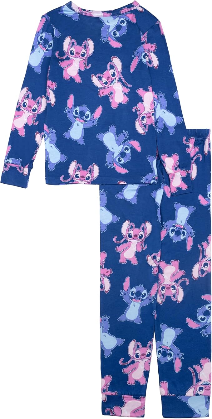 Disney Lilo & Stitch Toddler Girls 2-Piece Pajama Set – Long Sleeve Top and Matching Pants Character Sleepwear