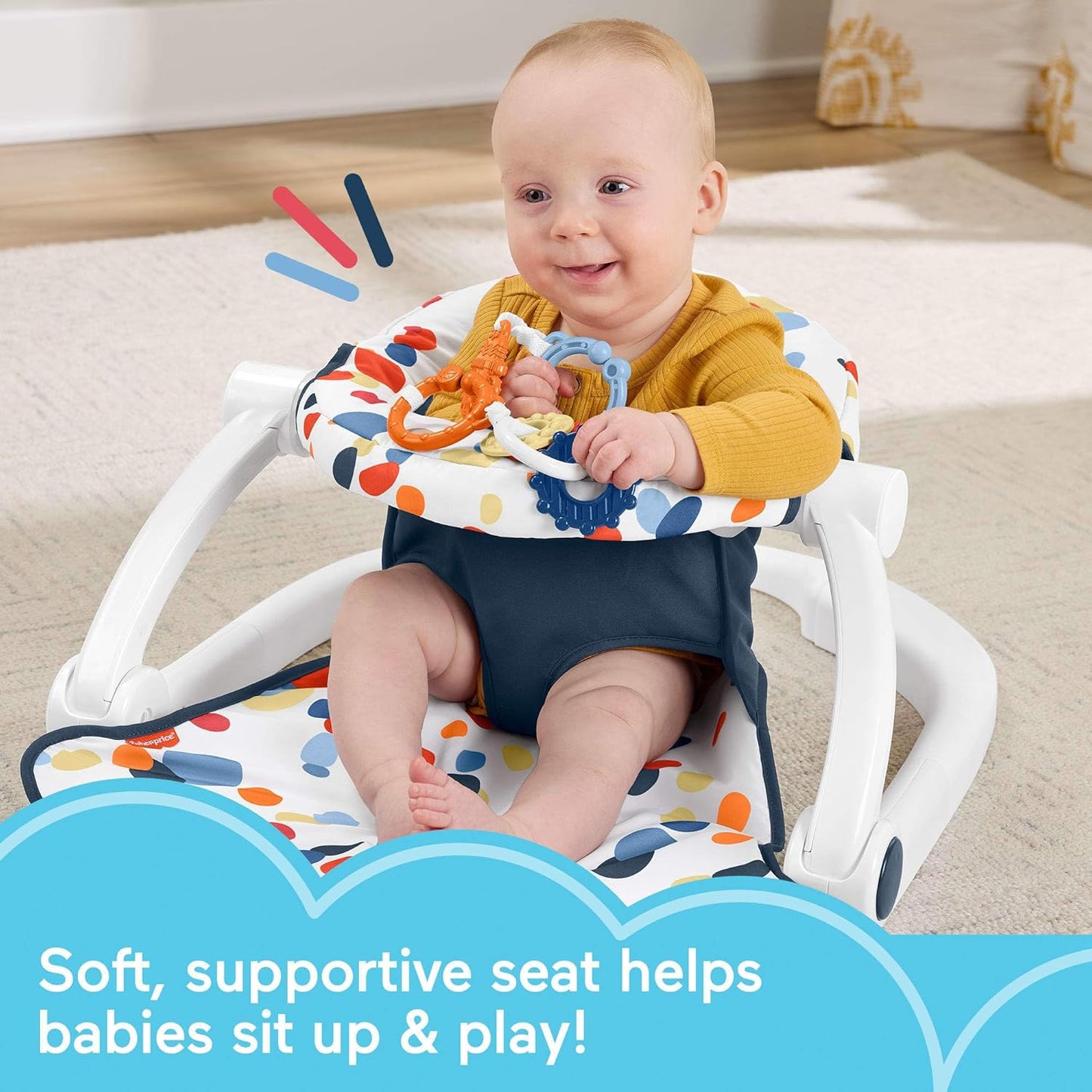 Fisher-Price Baby Sit-Me-Up Floor Seat with Toys – Supportive Infant Seat for Playtime