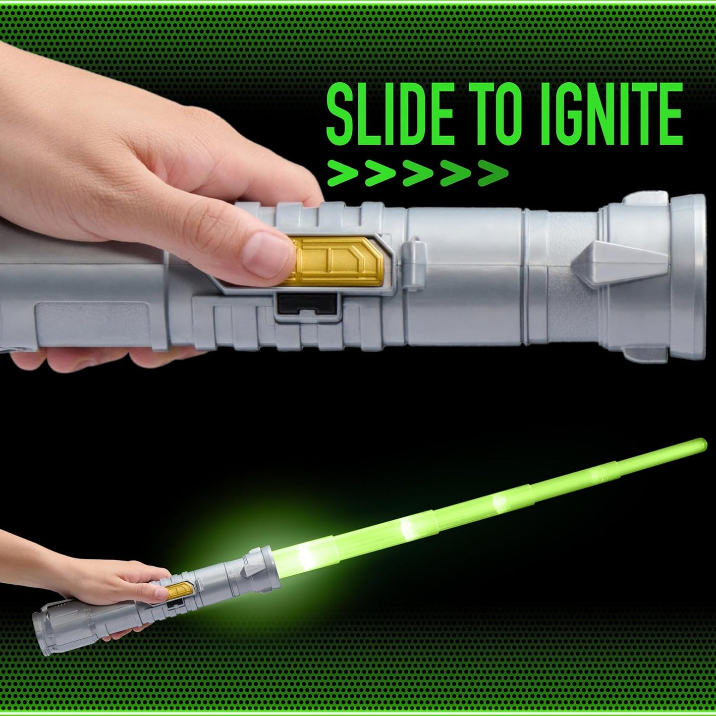Power Saber Energy Blade – Green Auto-Extending Light-Up Saber Toy With Motion SFX & Clash Effects (Green)