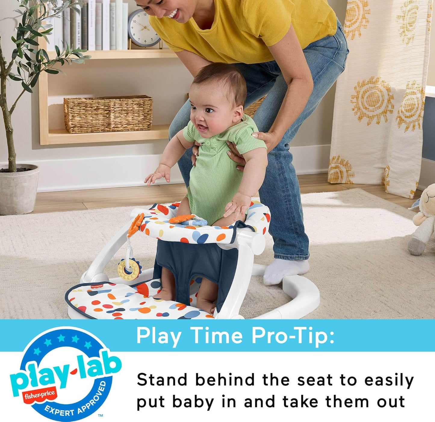 Fisher-Price Baby Sit-Me-Up Floor Seat with Toys – Supportive Infant Seat for Playtime