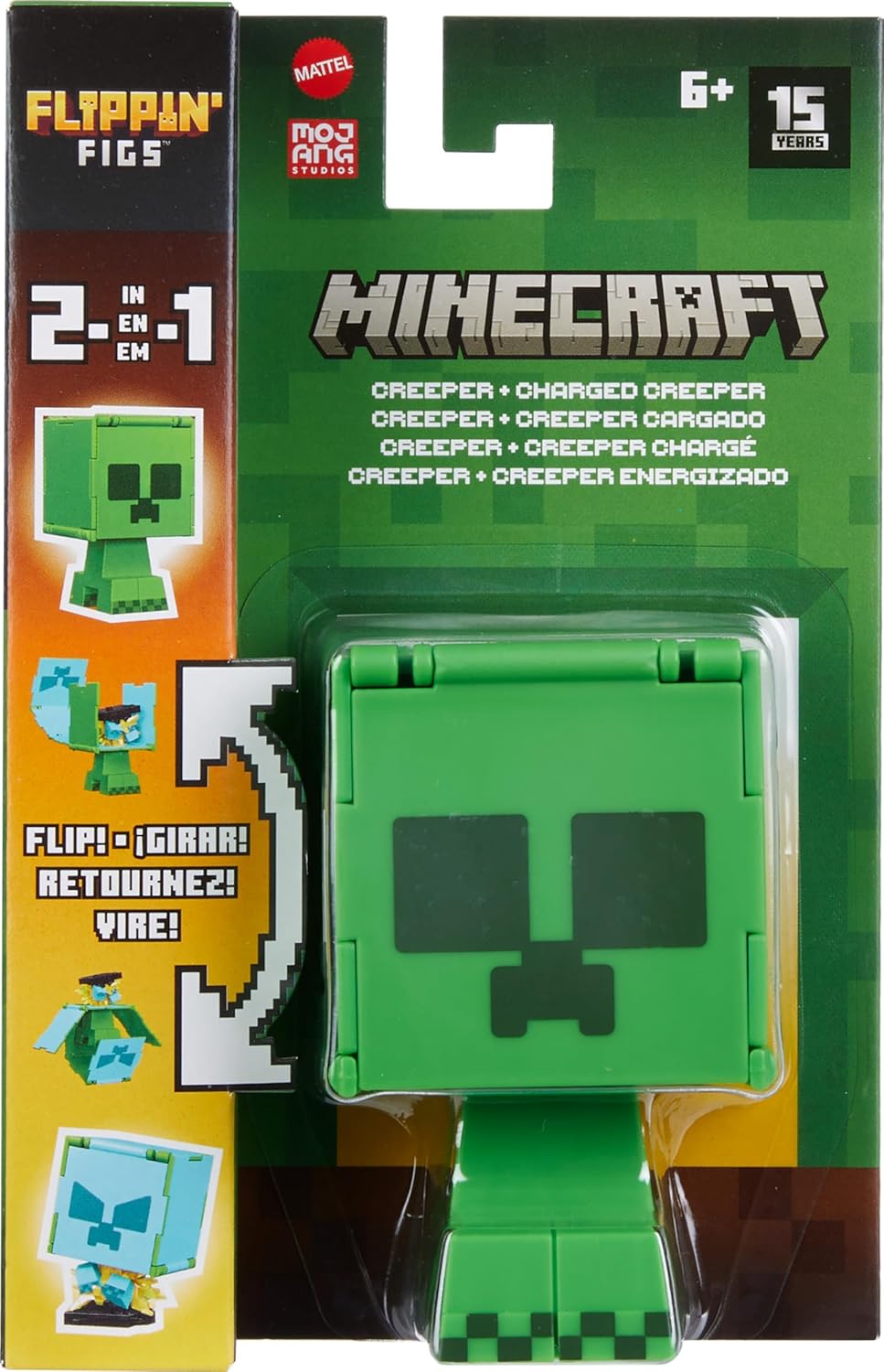 Minecraft Creeper Flippin Figs 2 in 1 Action Figure Creeper and Charged Creeper
