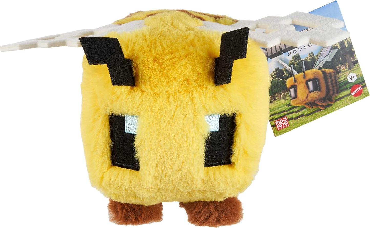 Minecraft Movie Bee Plush Toy, Soft Block-Style Character, Collectible Stuffed Animal