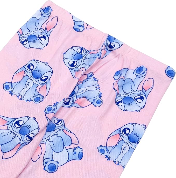 Disney Lilo & Stitch Toddler Girls 4-Piece Pajama Set – Long Sleeve Tops and Matching Pants Sleepwear