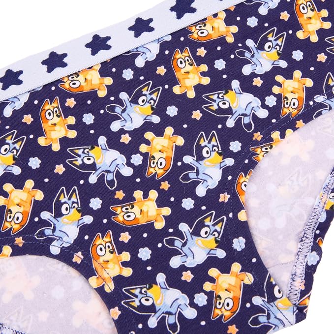 Bluey Girls 5-Pack Underwear Briefs, Bluey and Bingo Underwear Set, Multicolor
