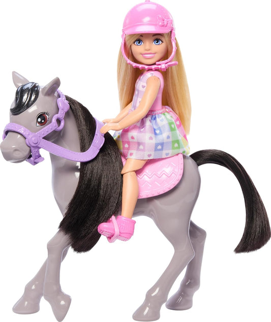 Barbie Chelsea Doll and Pony Playset with Saddle, Bridle and Riding Accessories