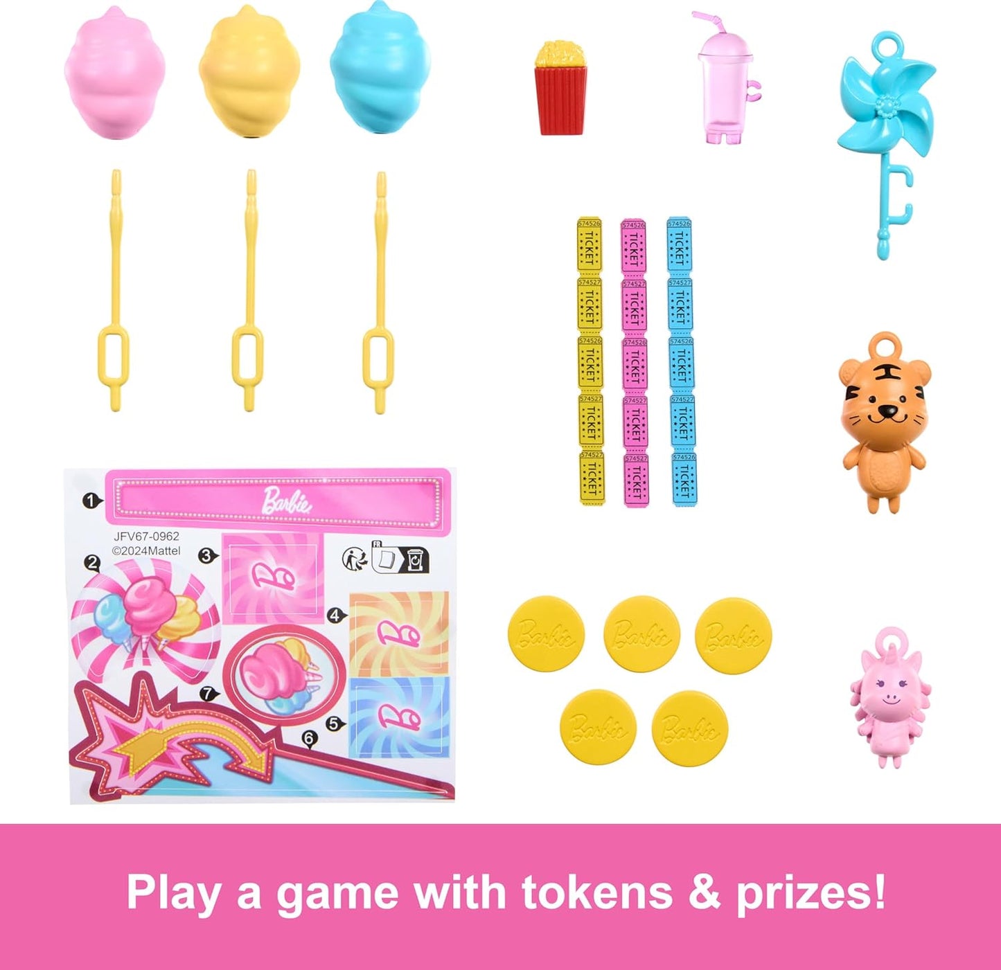 Barbie Mysteries Beach Detectives Treats and Game Booth Playset with Barbie “Malibu” Doll, 15+ Accessories