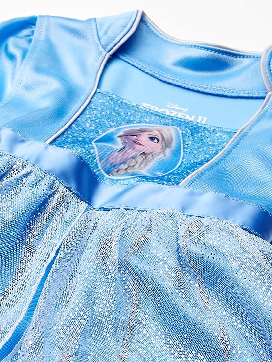 Disney Frozen Elsa Girls Blue Nightgown Sleepwear with Tulle Skirt – Soft Short Sleeve Princess Pajamas for Toddlers