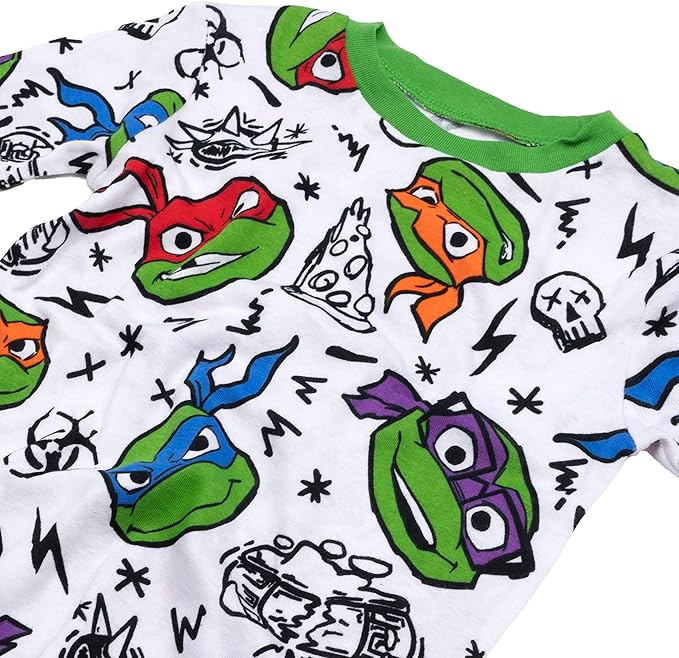 Teenage Mutant Ninja Turtles Kids 4 Piece Pajama Set Short Sleeve Shirts and Shorts Sleepwear Set