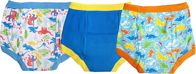 Jurassic World Toddler Boys 3-Pack Potty Training Pants, Absorbent Padded Cotton Training Underwear