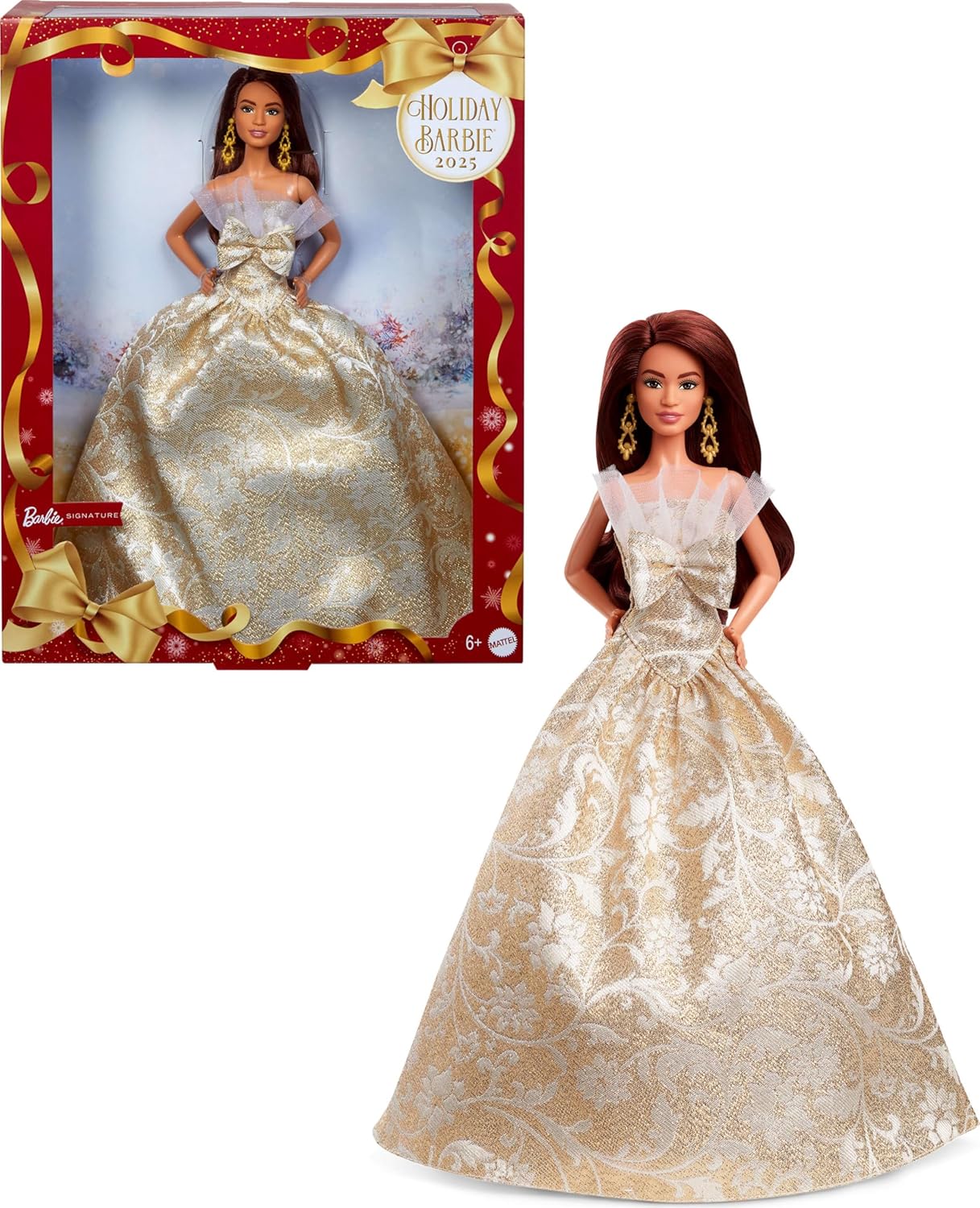 Barbie Signature Holiday Barbie 2025 Doll – Collectible Barbie Doll in Elegant Gold Gown