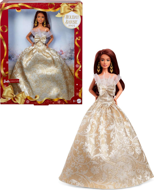 Barbie Signature Holiday Barbie 2025 Doll – Collectible Barbie Doll in Elegant Gold Gown