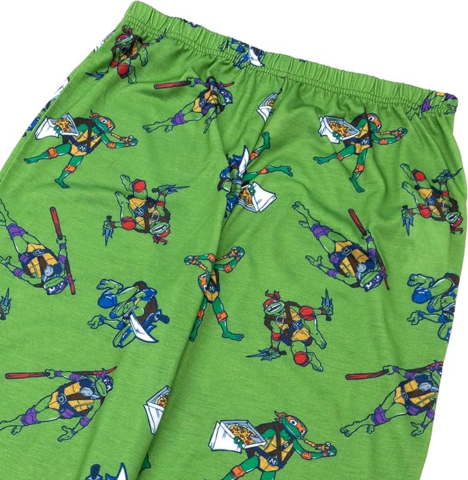 Teenage Mutant Ninja Turtles Kids 3 Piece Pajama Set Short Sleeve Shirt Shorts and Pants Sleepwear Set
