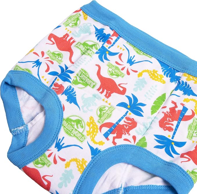 Jurassic World Toddler Boys 3-Pack Potty Training Pants, Absorbent Padded Cotton Training Underwear