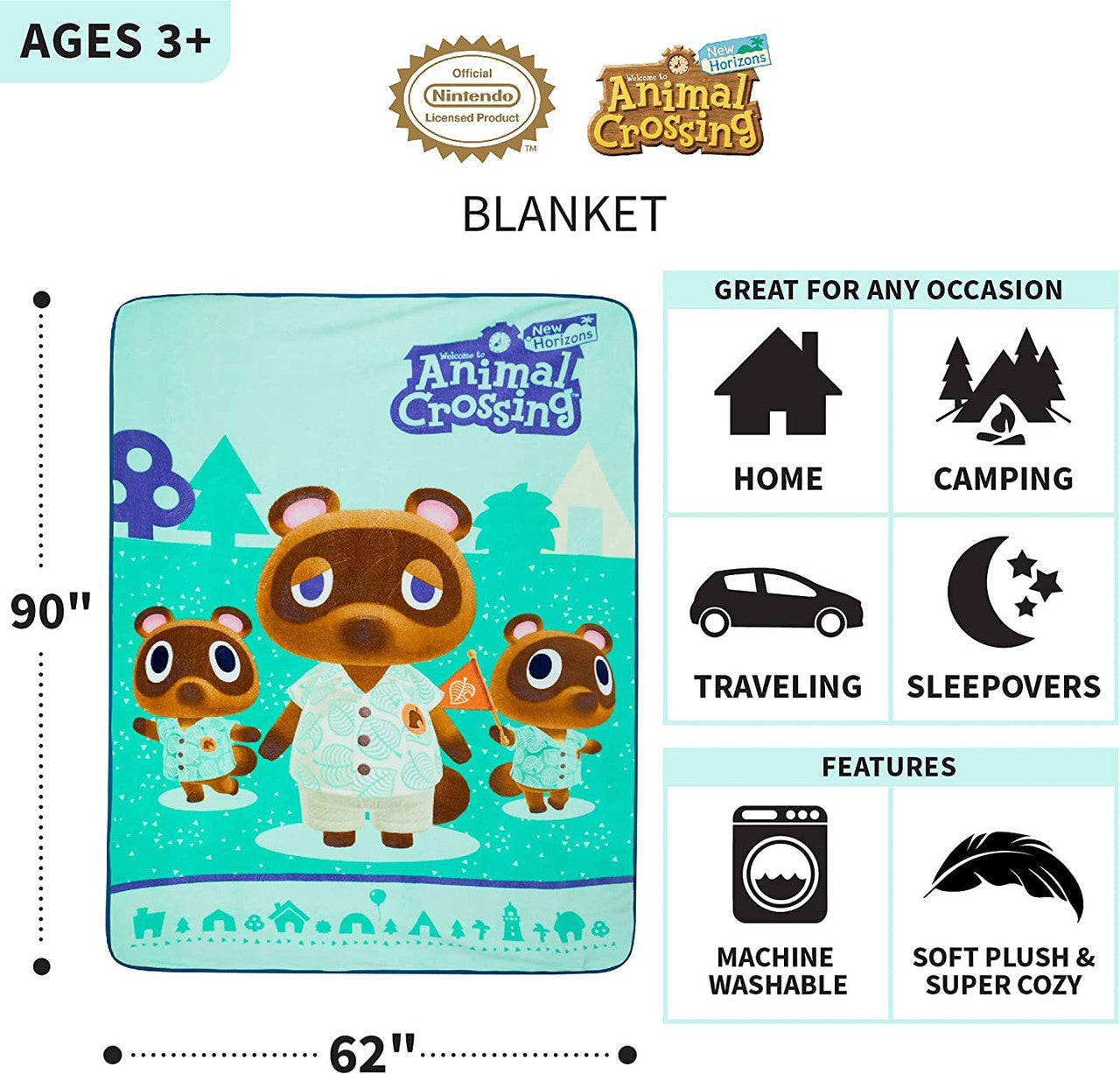 Animal Crossing Nook Family Blanket