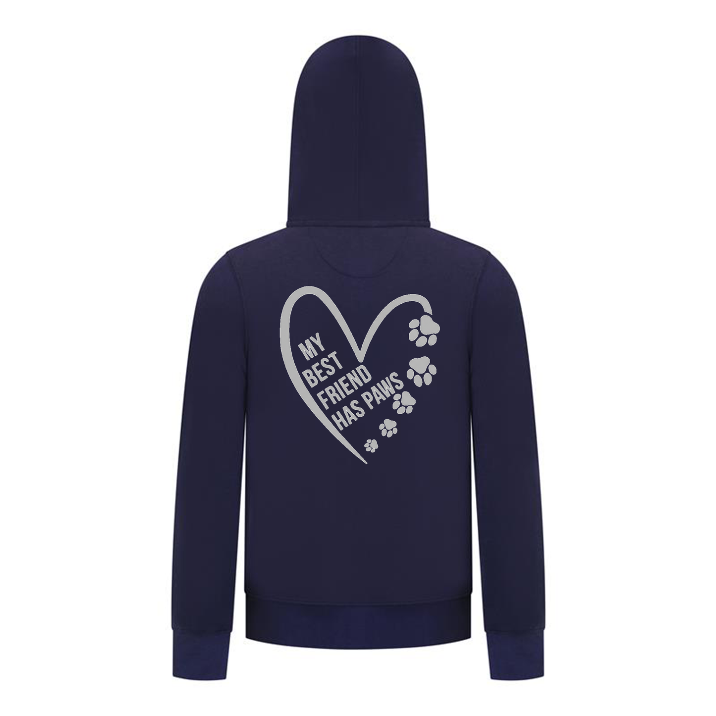 Everyday Kids Girls Collection My Best Friend Has Paws Zip Up Hoodie – Cozy Pet Lover Gray Graphic Long Sleeve Sweatshirt