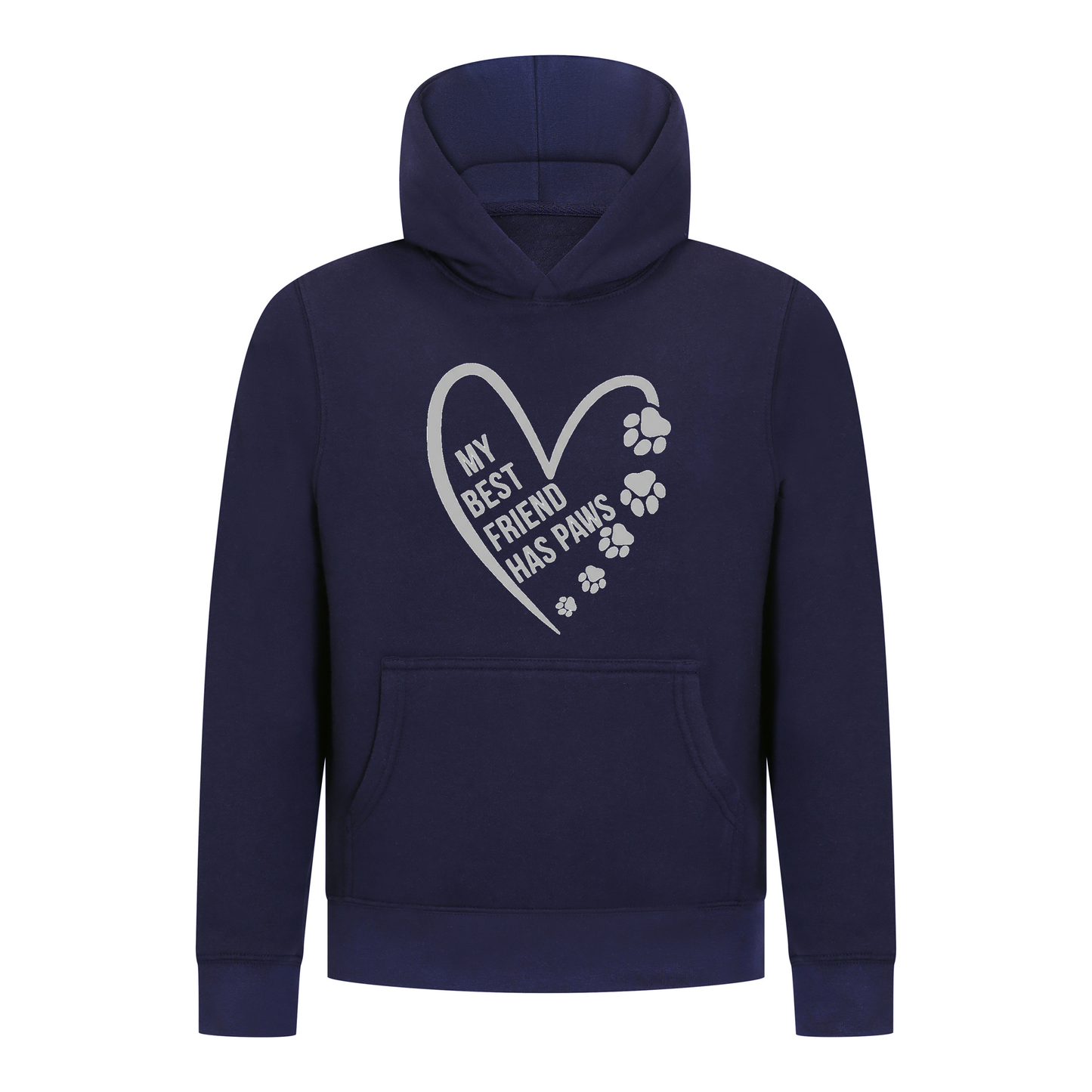 Everyday Kids Girls Collection My Best Friend Has Paws Pullover Hoodie – Cozy Pet Lover Gray Graphic Long Sleeve Sweatshirt