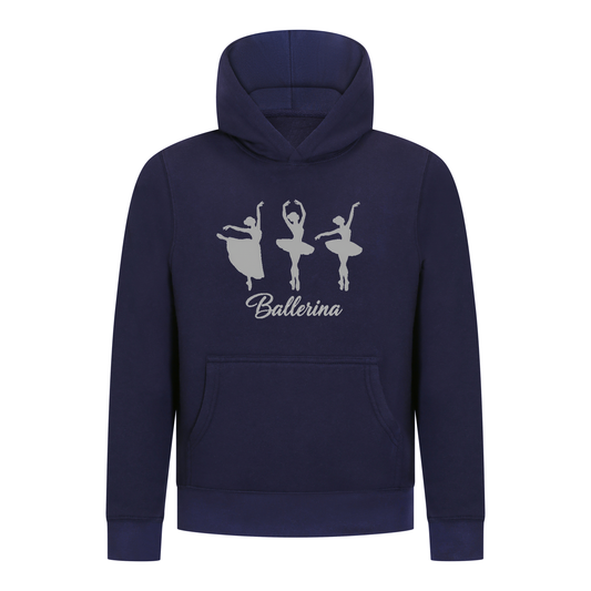 Everyday Kids Ballerina Collection Girls Pullover Hoodie – Elegant Ballet Silhouette Graphic Sweatshirt