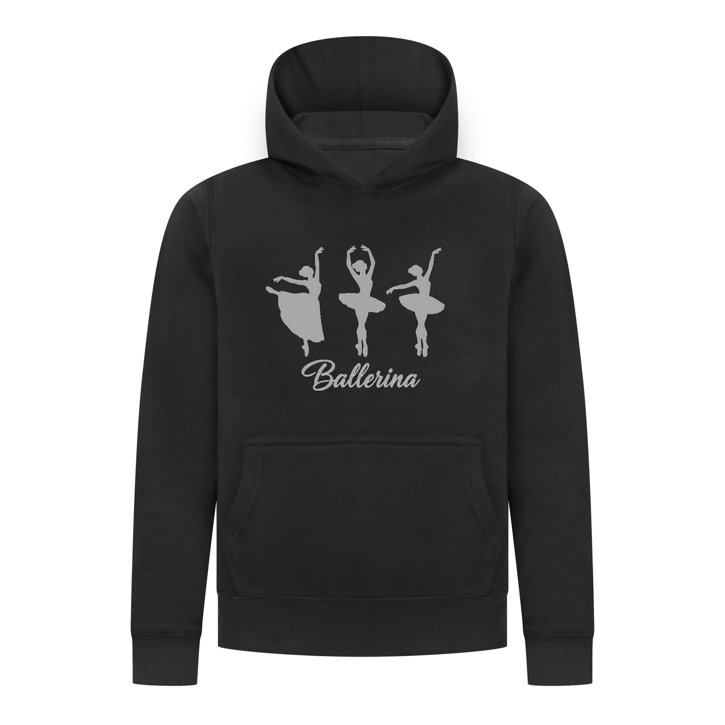 Everyday Kids Ballerina Collection Girls Pullover Hoodie – Elegant Ballet Silhouette Graphic Sweatshirt