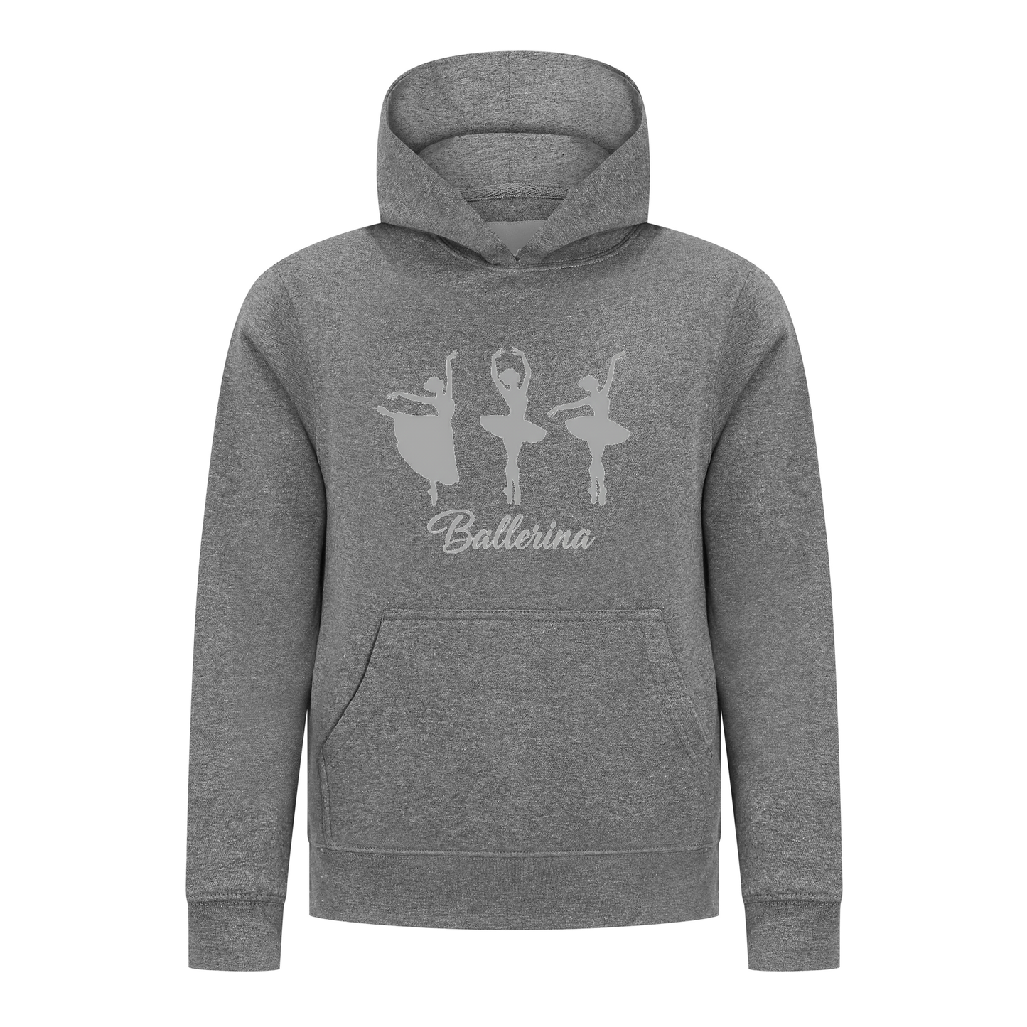 Everyday Kids Ballerina Collection Girls Pullover Hoodie – Elegant Ballet Silhouette Graphic Sweatshirt