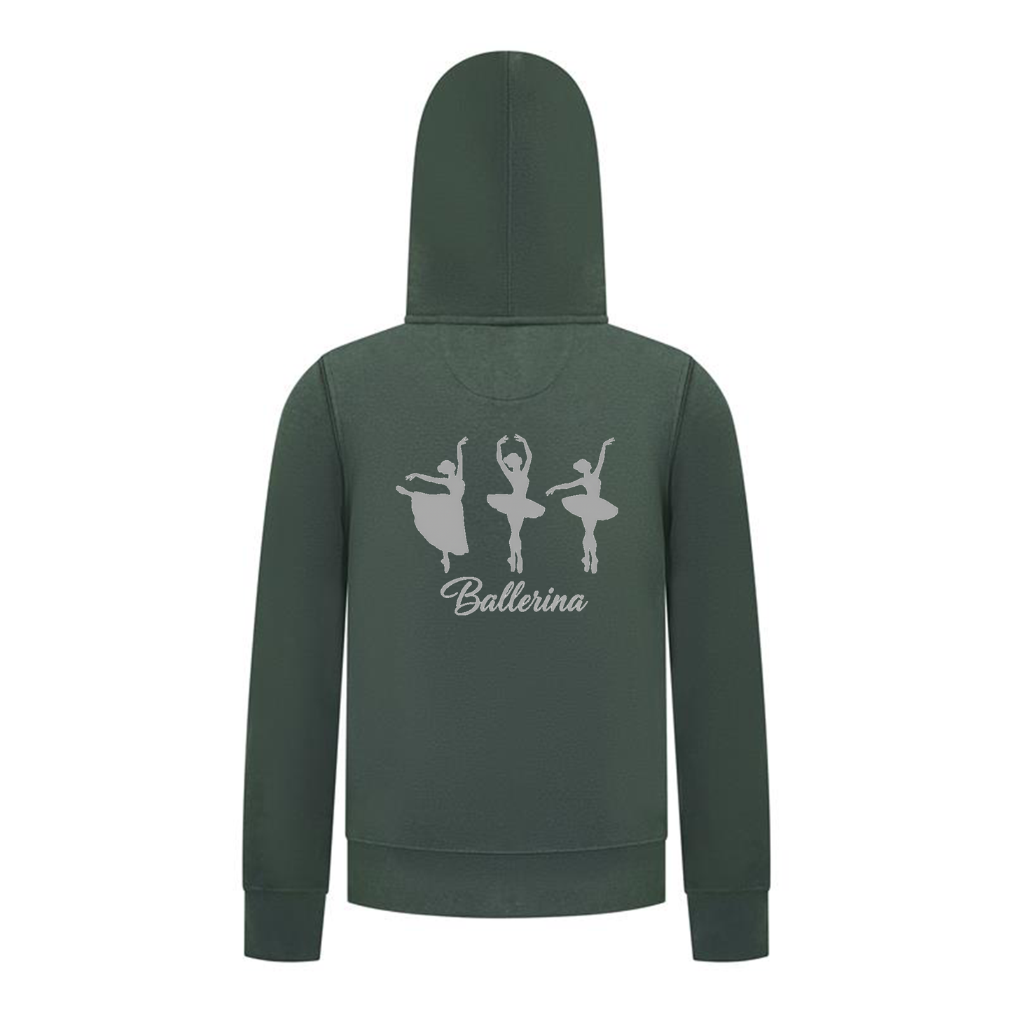 Everyday Kids Ballerina Collection Girls Zip Up Hoodie – Elegant Ballet Silhouette Graphic Sweatshirt