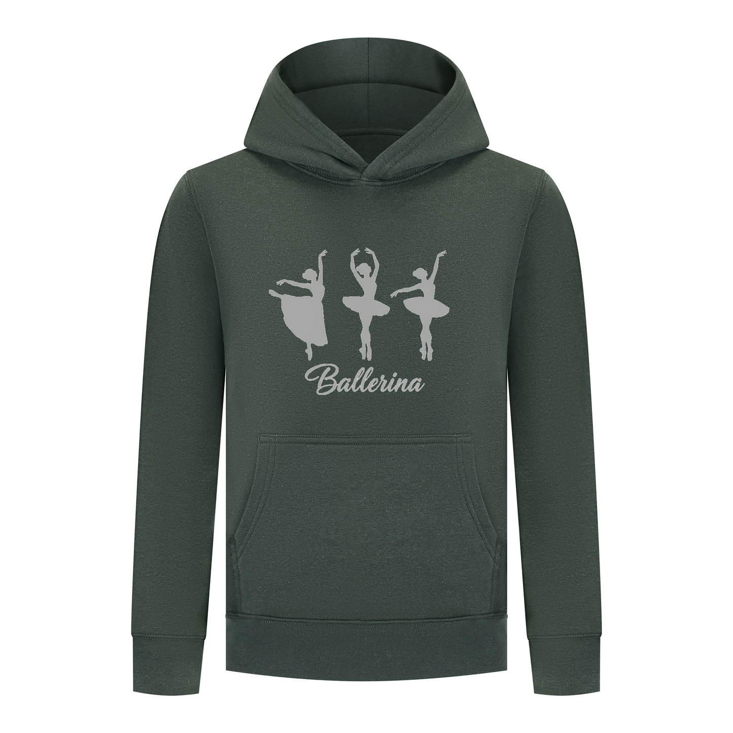 Everyday Kids Ballerina Collection Girls Pullover Hoodie – Elegant Ballet Silhouette Graphic Sweatshirt