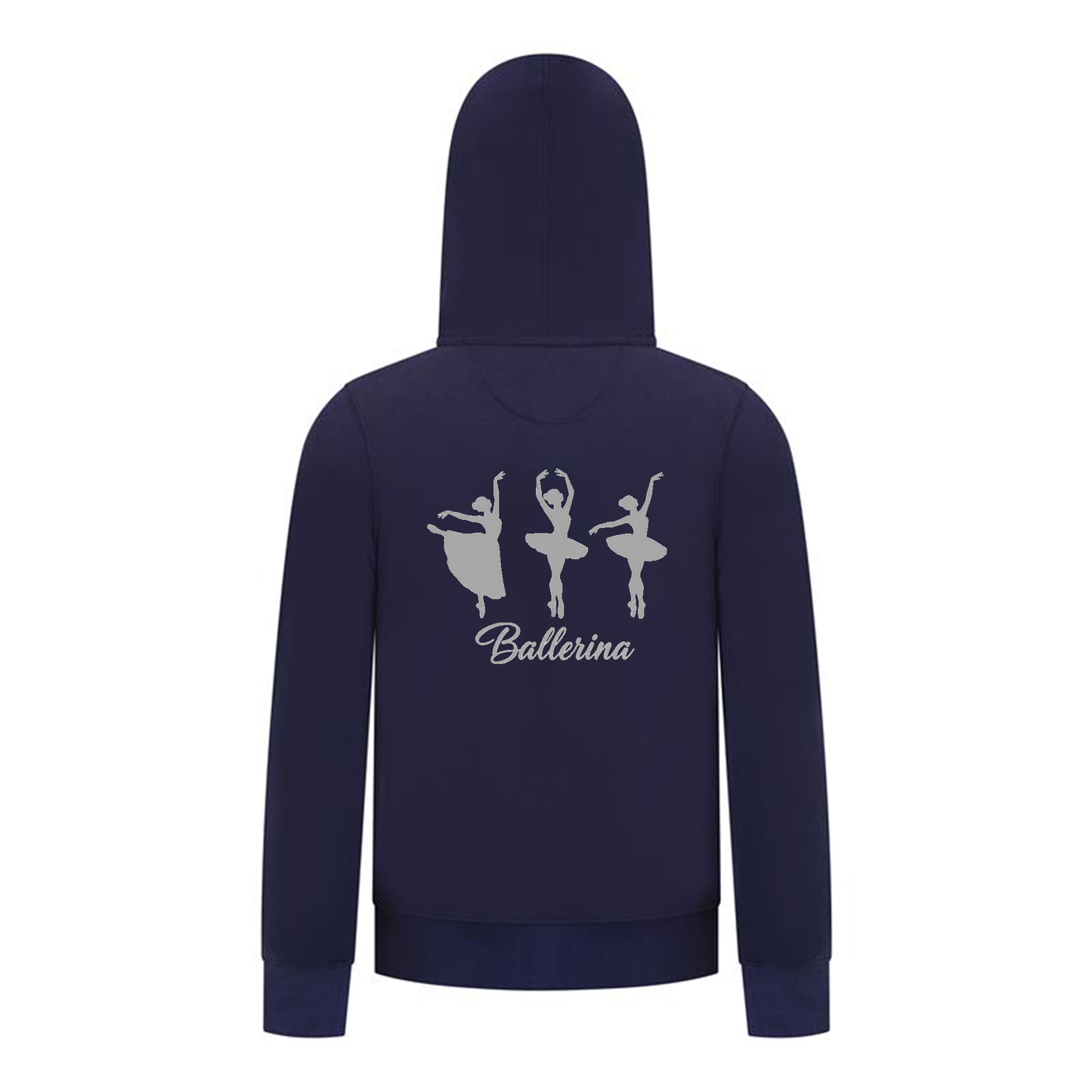 Everyday Kids Ballerina Collection Girls Zip Up Hoodie – Elegant Ballet Silhouette Graphic Sweatshirt