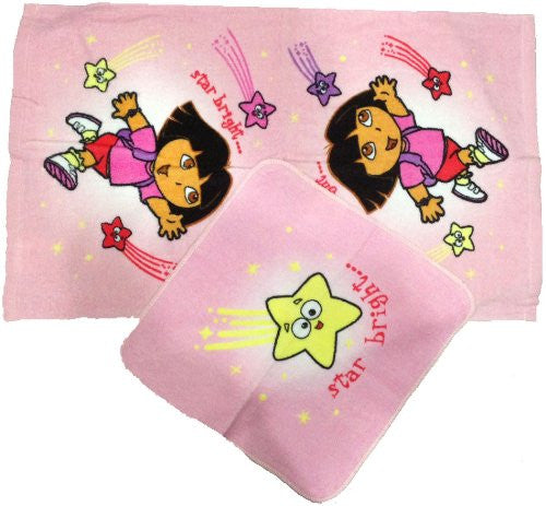 Nickelodeon Dora the Explorer Hand Towel and Washcloth 2Pc Set