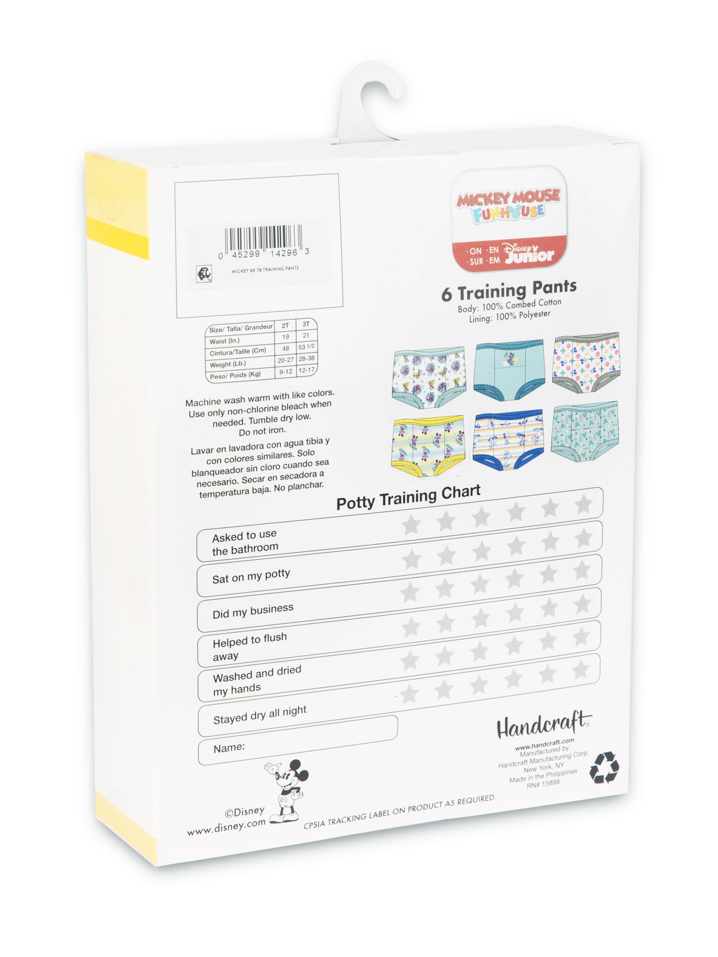 Disney Mickey Mouse Toddler 6-Pack Training Pants – Cotton Potty Training Underwear with Bonus Sticker Chart