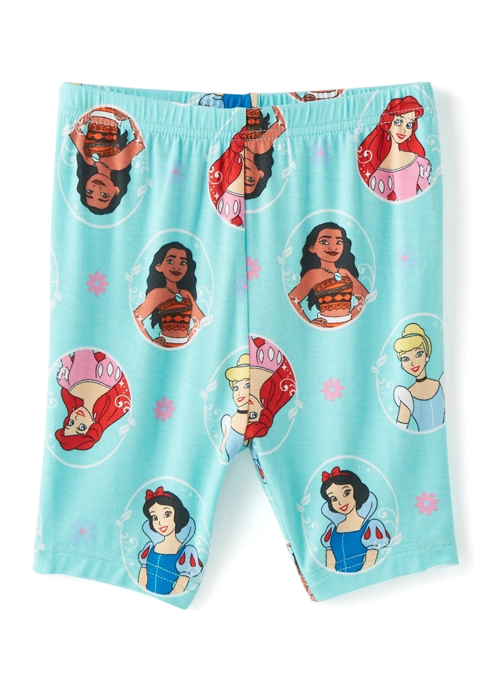 Disney Princess Girls Short Sleeve Pajama Set with Top and Pants – Soft Character Sleepwear for Kids