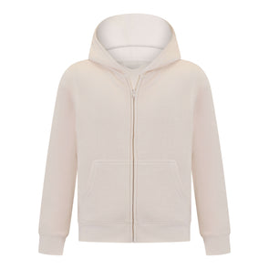 EVERYDAY KIDS Boys Off-White Zip-Up Hoodie – Soft Fleece Jacket with Hood – All-Season Kids Sweatshirt for School, Play, or Layering