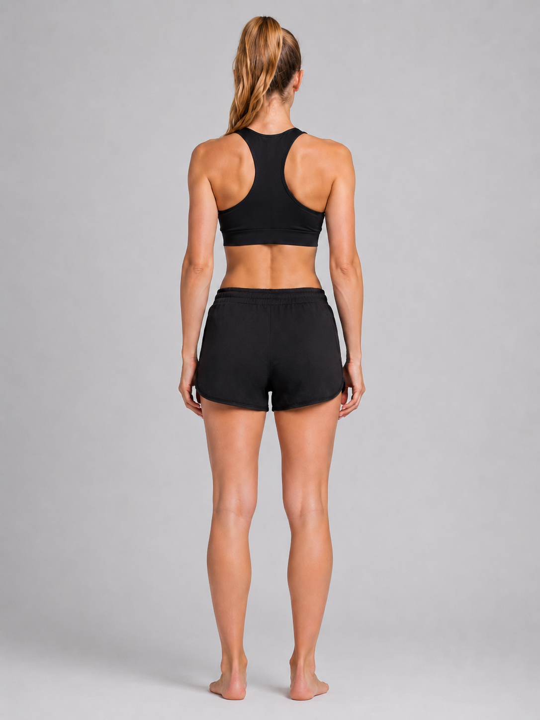 New York Laundry Women's 3-Inch Running Shorts with Drawstring Waistband and Pockets, Jet Black