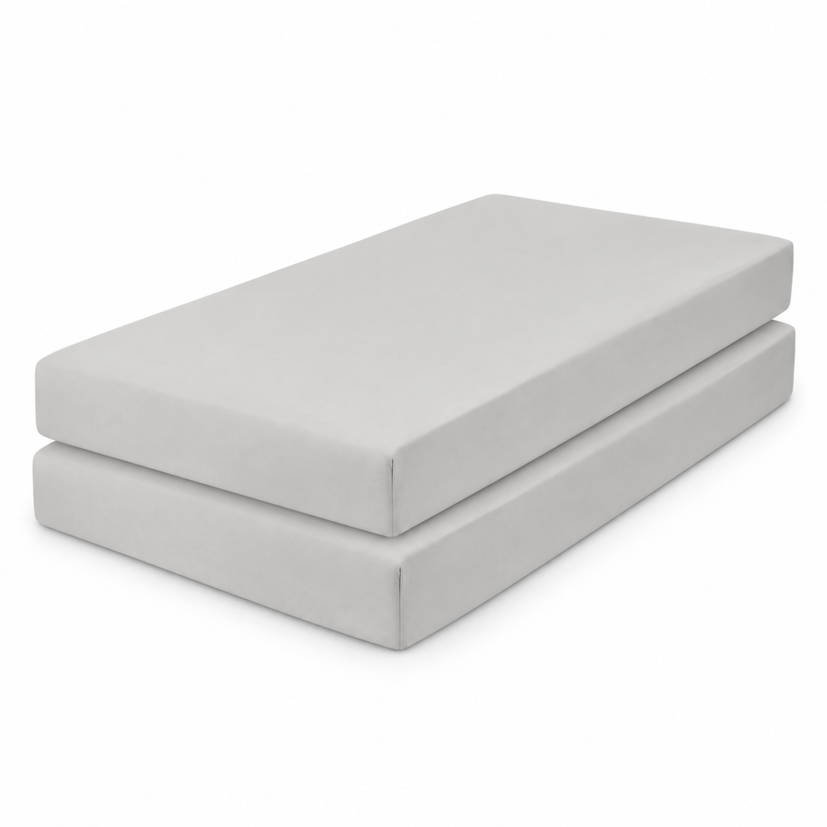 Everyday Kids Solid Fitted Crib Sheet Set, Soft Microfiber Nursery Mattress Sheets, Gray, 2-Pack