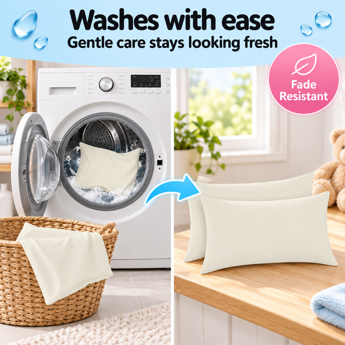 Everyday Kids Solid Soft Microfiber Toddler Pillowcases, 14 x 20 Inches, Beige, 2-Pack
