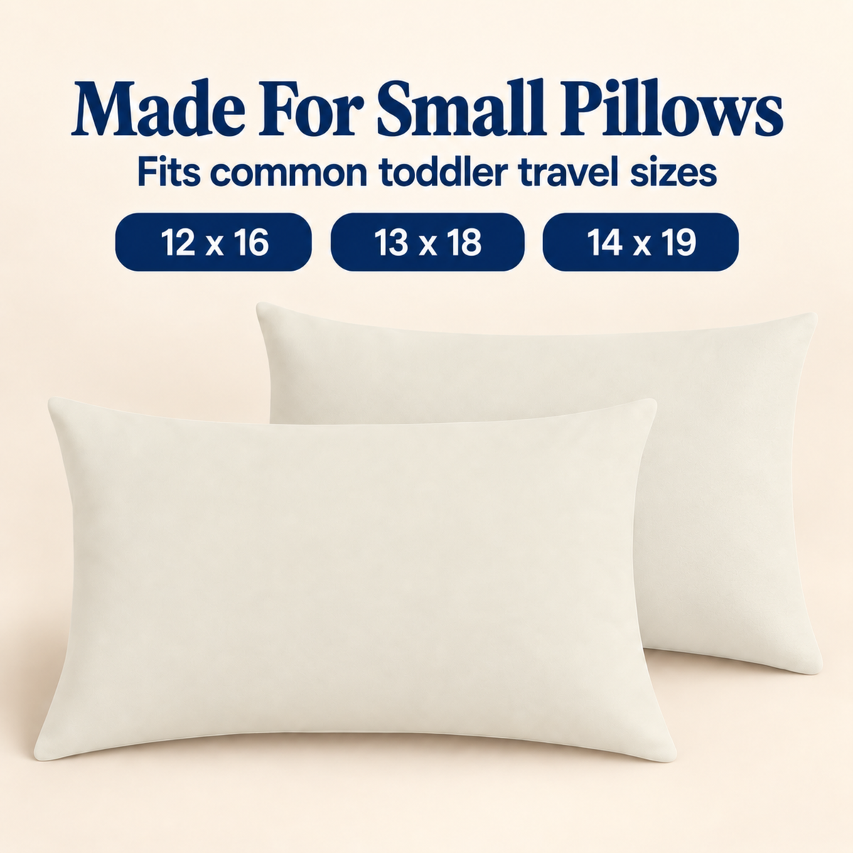 Everyday Kids Solid Soft Microfiber Toddler Pillowcases, 14 x 20 Inches, Beige, 2-Pack