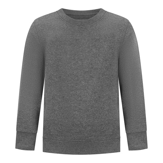 Boys’ Fleece Charcoal Gray Crewneck Sweatshirt