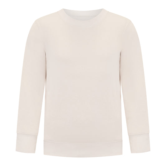 Girls’ Fleece Off-White Crewneck Sweatshirt