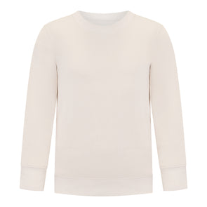 Boys’ Fleece Off-White Crewneck Sweatshirt