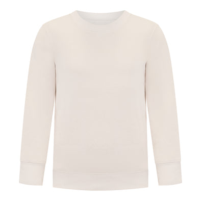 Girls’ Fleece Off-White Crewneck Sweatshirt
