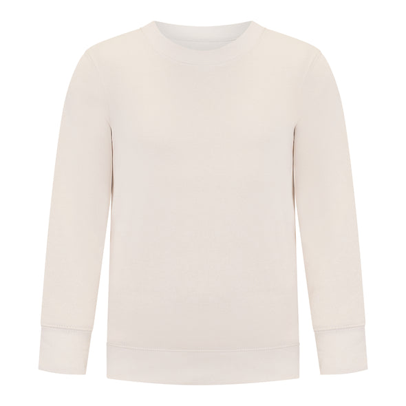 Girls’ Fleece Off-White Crewneck Sweatshirt