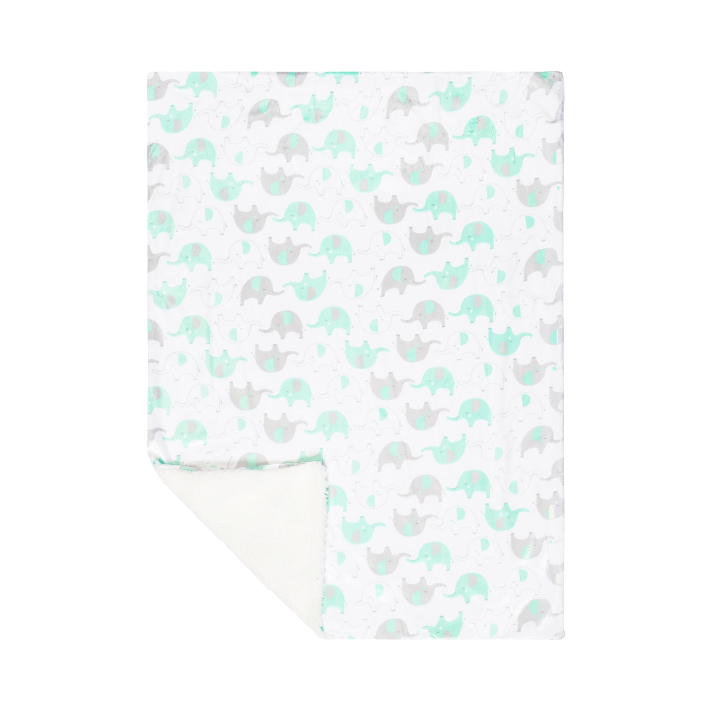 Green Elephant Baby Blanket with Travel Pillow
