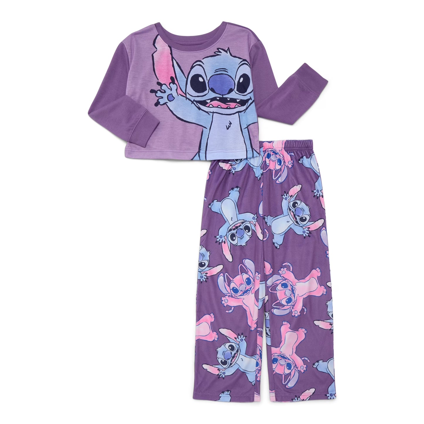 Disney Lilo & Stitch Girls 2-Piece Pajama Set – Long Sleeve Top and Pants Sleepwear