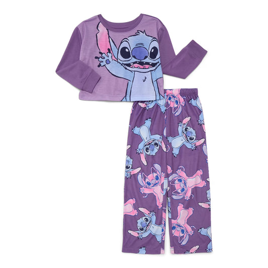 Disney Lilo & Stitch Girls 2-Piece Pajama Set – Long Sleeve Top and Pants Sleepwear