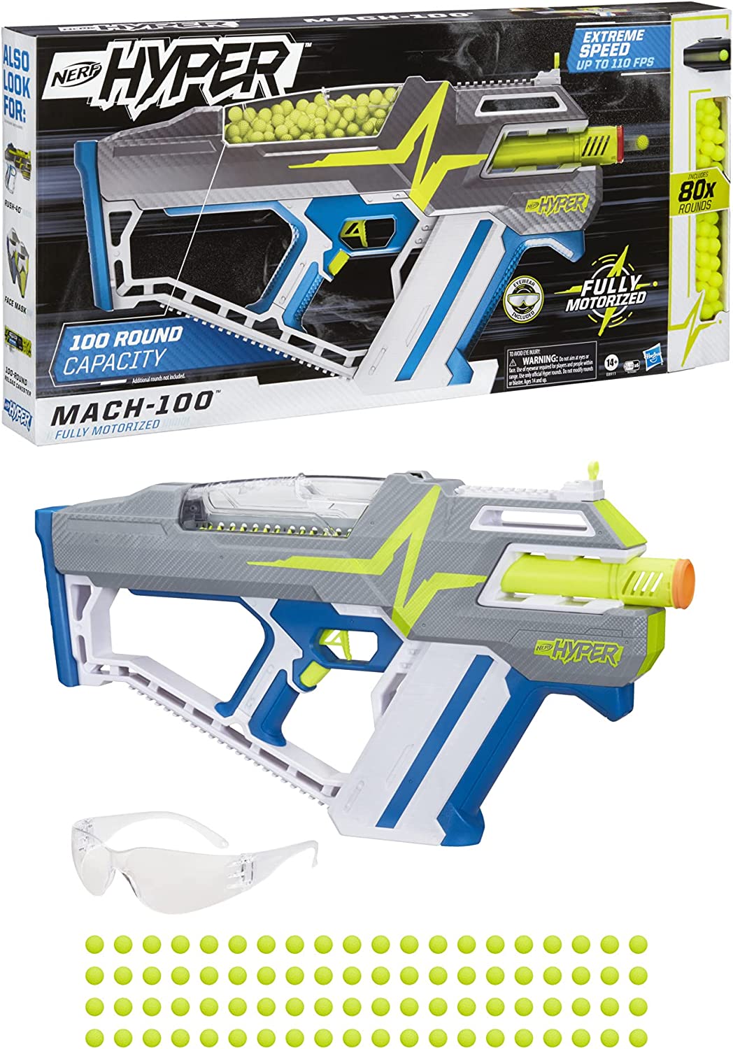 NERF Hyper Mach-100 Fully Motorized Blaster
